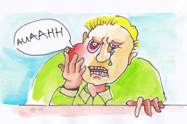 Karikatur zum Thema Nerventzündung